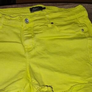 Torrid Neon Yellow Distressed Shorts